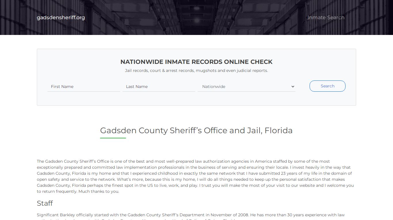 About Gadsden County Sheriff’s Office and Jail, Florida